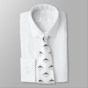Modern Gray White Diamond Eyes Pattern Tie
