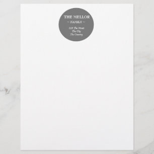 Modern Gray White Editable Personalized Letterhead