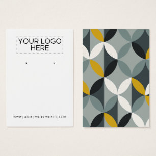 Modern Gray Yellow Pattern Earring Display Card
