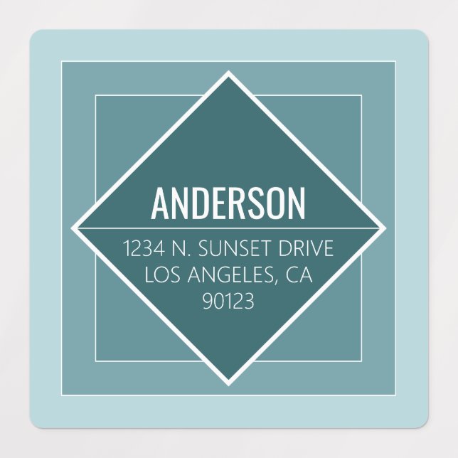 Modern Grayish Green Geometric Return Address  (Design 1)