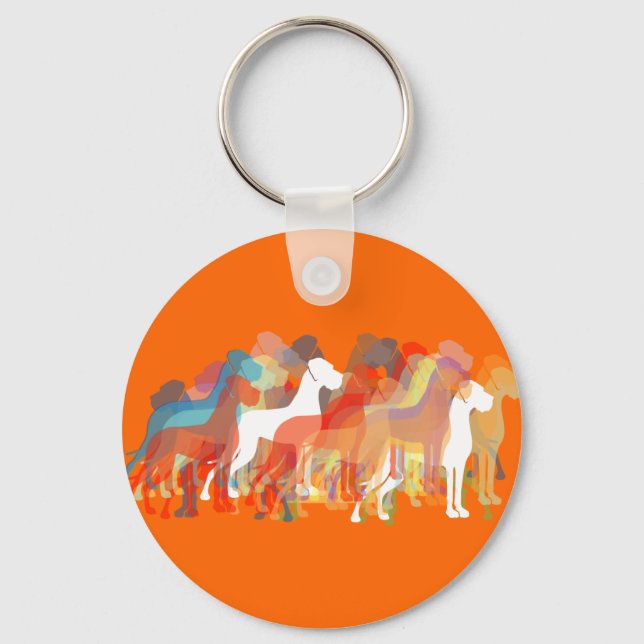 Modern Great Dane Group Keychain (Front)