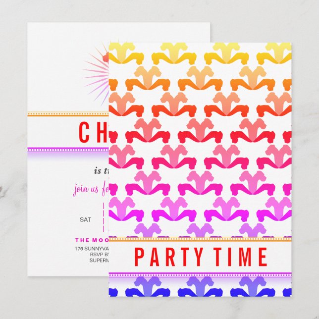 Modern Great Dane Invitation (Front/Back)
