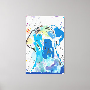Modern Great Dane Linocut Canvas Print
