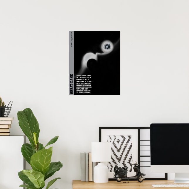 Modern Great Dane Poster green (Home Office)