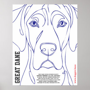 Modern Great Dane Poster green 
