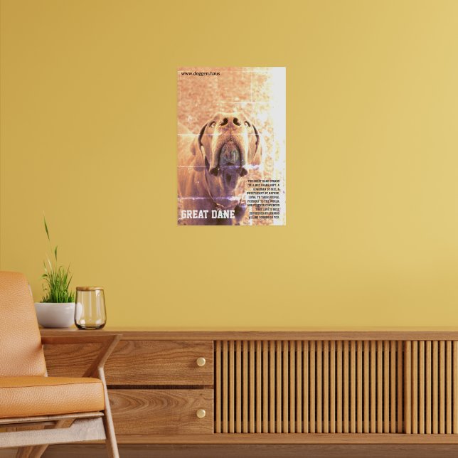 Modern Great Dane Poster green  (Living Room 2)