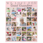 Modern Great Grandma Photo Collage Pink Grey