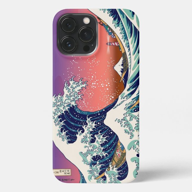 Modern Great Wave Hokusai Pop Art  iPhone Case (Back)