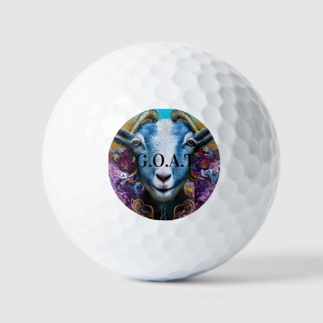 Modern Greatest of All Time Blue Goat Golf Balls (Front)