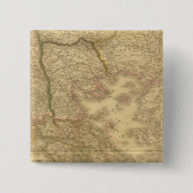 Modern Greece 2 Inch Square Button (Front)