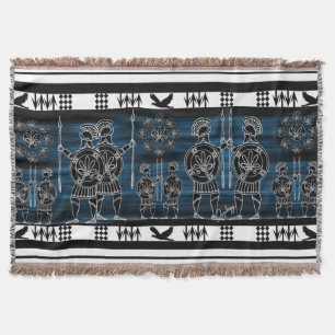 Modern Greek Black Figure Throw Blanket