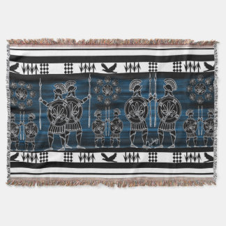 Modern Greek Black Figure Throw Blanket