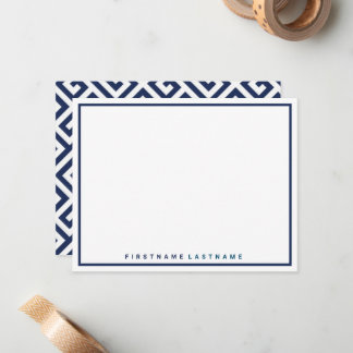 MODERN GREEK KEY PERSONALIZED STATIONARY CARD