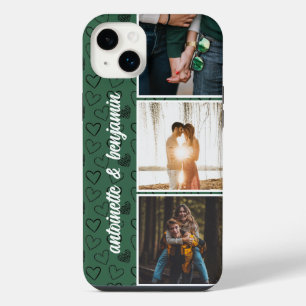 Modern Green 3 Photo Couple Collage  iPhone 14 Plus Case