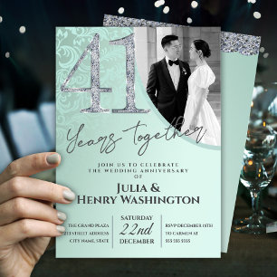 Modern Green 41st Wedding Anniversary Invitation