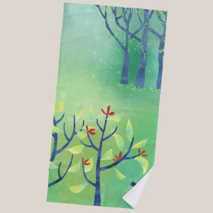 Modern Green Abstract Beach Towel