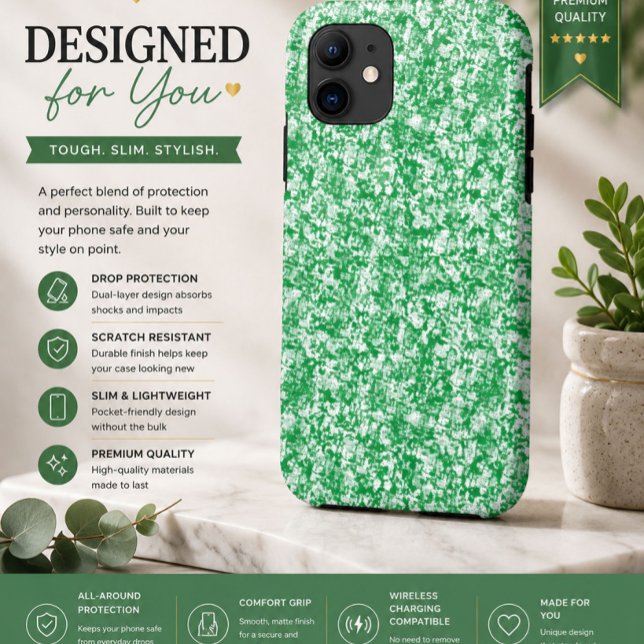 Modern Green Abstract iPhone Case (Creator Uploaded)