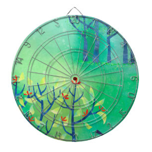 Modern Green Abstract Landscape Dartboard