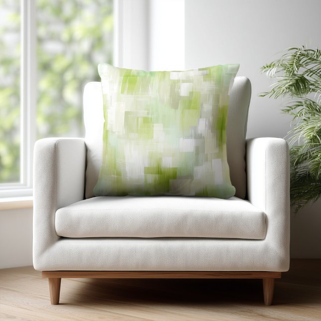 Modern Green Abstract Throw Pillow (Creator Uploaded)
