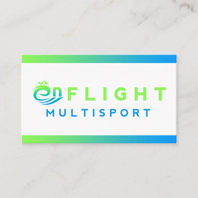 Modern Green and Blue Gradient Business Card (Front)