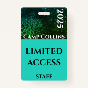 Modern Green and Blue Rustic Camp Staff Badge