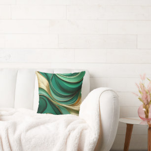 Modern Green and Gold-Christmas Home Decor Throw Pillow