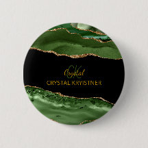 Modern Green and Gold Glitter Monogram 