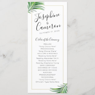 Modern Green and Gold Tropical Palm Leaf Border Program