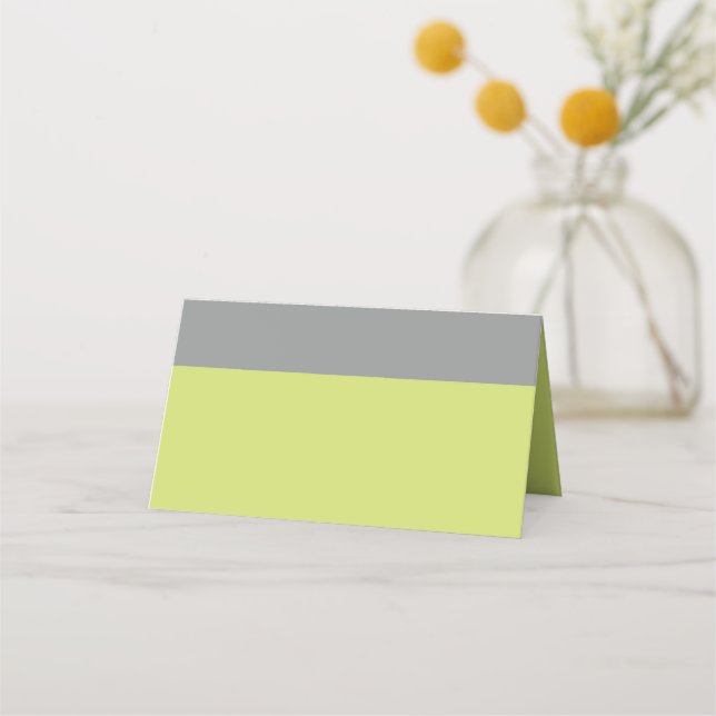 Modern Green and Grey Place Card (Front)
