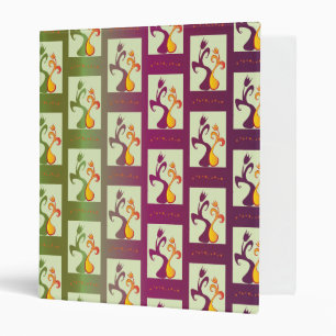 Modern Green and purple Tulip Couple pattern Binder