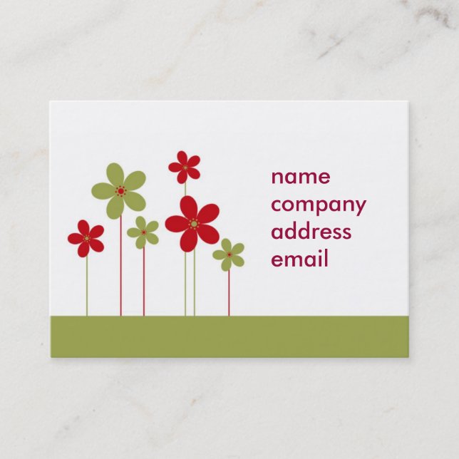 modern green and red business card (Front)