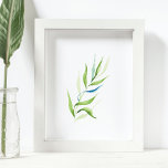 Modern Green and White Living Room Wall Art<br><div class="desc">Spruce up your home decor with this modern blue green and white botanical print. It was created using my original watercolor art. Charming when framed and hung on a gallery wall in your office, living room or bedroom. It goes perfectly with a garden motif. It also makes a nice gift....</div>