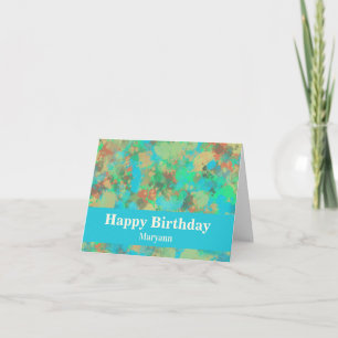 Modern Green and Yellow Drops Abstract Design Card