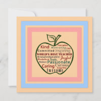 Modern Green Apple World's Best Teacher Card