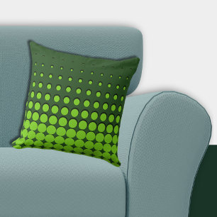 Modern Green Ascending Halftones Throw Pillow