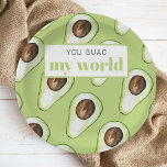 Modern Green Avocado Fun Quote Paper Plate<br><div class="desc">Modern Green Avocado Fun Quote</div>