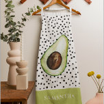 Modern Green Avocado Personalized Name  Apron<br><div class="desc">Modern Green Avocado Personalized Name</div>