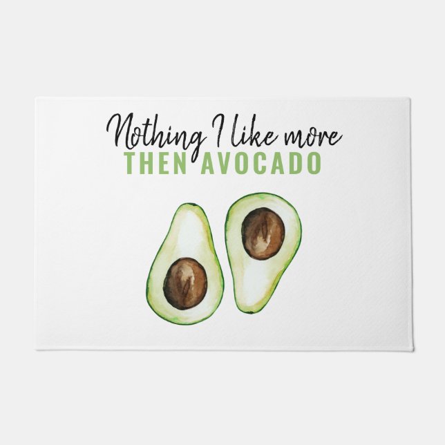 Modern Green Avocado Quote For Avocado Lover Gift Doormat (Front)