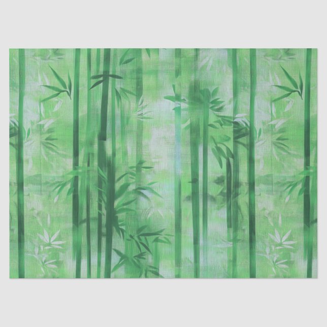 Modern Green Bamboo Tissue Paper – 10lb, 17"x23" (Front)