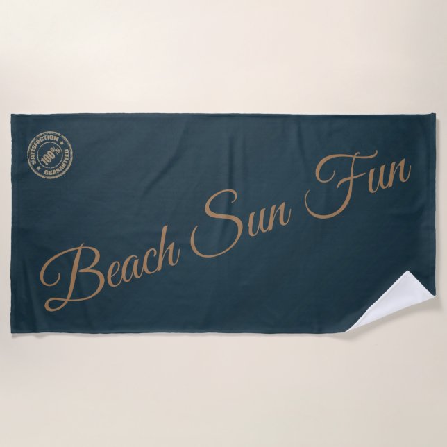 Modern Green Beach Towel (Front)