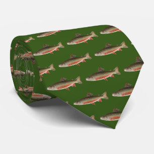 Modern Green Black and Rust Fisherman's Neck Tie