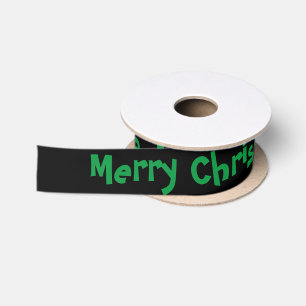 Modern Green Blue Black Christmas Tree Satin Ribbon