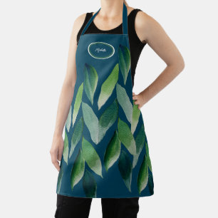 Modern Green Bohemian Nature Apron