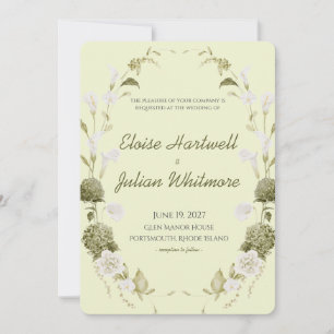 Modern Green Botanical Wedding Invitation