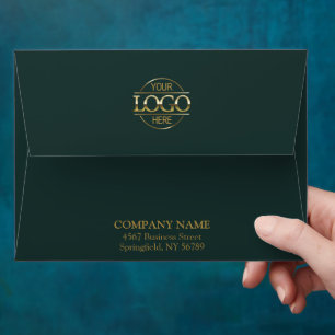 Modern Green Business Custom Logo Professional Envelope