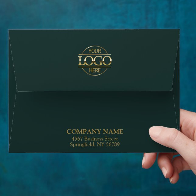 Modern Green Business Custom Logo Professional  Envelope (Hand)