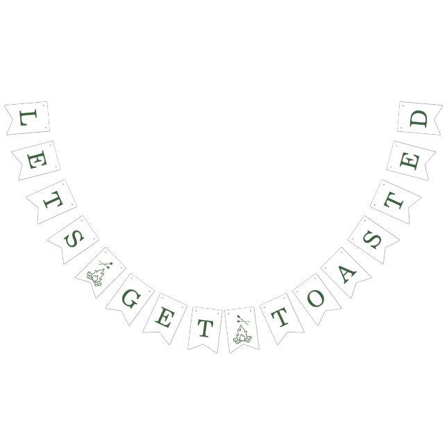 Modern Green Camp Bachelorette Weekend Bunting Flags (All)