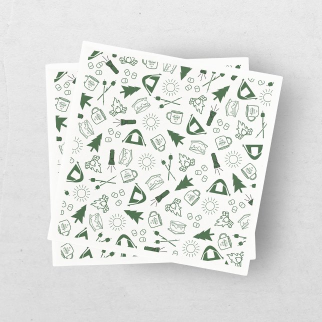 Modern Green Camp Bachelorette Weekend Napkin (Creator Uploaded)