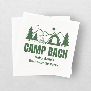 Modern Green Camp Bachelorette Weekend Napkin