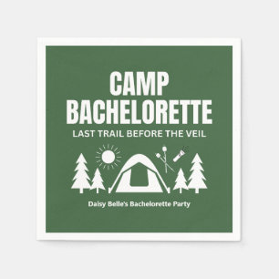 Modern Green Camp Bachelorette Weekend Napkin
